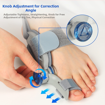 Unisex ortopedický rozdeľovač veľkého prsta s nastaviteľným denným a nočným gombom, model 002, TPR materiál