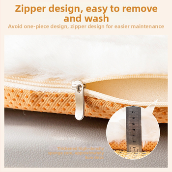 Sedacia vankúš s imitáciou zajačej srsti — Výplň: pena; Minimalistický štýl; Vhodný do obývačky, spálne, štúdia, kancelárie a jedálne; Zimná edícia 2025