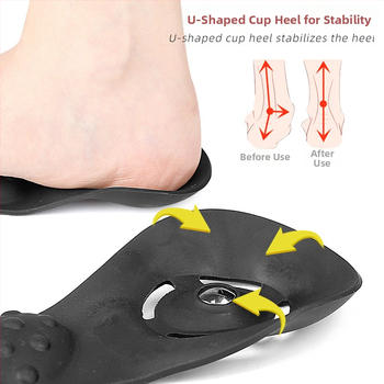 Talpă magnetică cu sprijin pentru arc și design cu semi-pads pentru tălpi plate, masaj și absorbție a șocurilor, pernă spate cu decupaj (potrivit pentru încălțăminte sport, pantofi din piele, cizme, casual și de lucru)