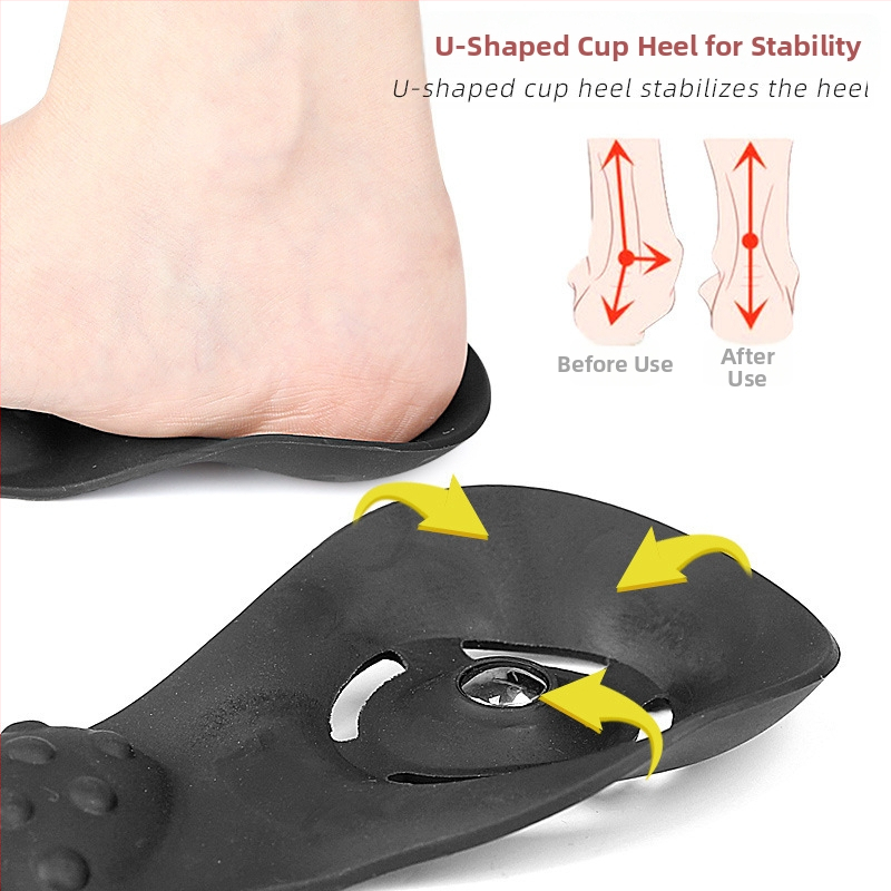 Talpă magnetică cu sprijin pentru arc și design cu semi-pads pentru tălpi plate, masaj și absorbție a șocurilor, pernă spate cu decupaj (potrivit pentru încălțăminte sport, pantofi din piele, cizme, casual și de lucru)