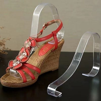 Suport de afișaj pantofi din acril cu susținere elastică internă – potrivit pentru sandale, pantofi din material textil și altele