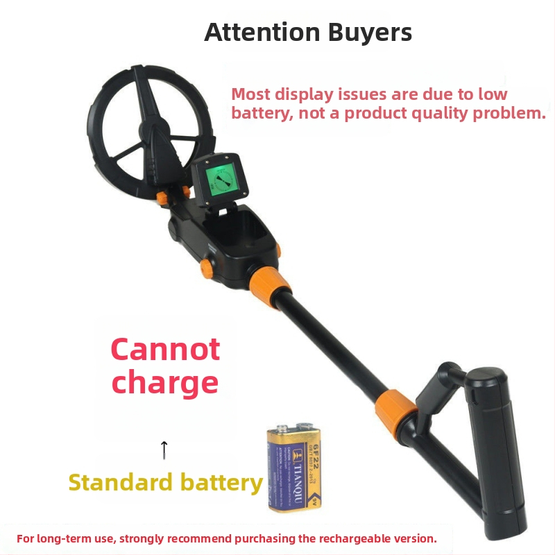 MD-1008A Detektor kovov pre deti; rozsah detekcie 0–40 cm; detekuje mince, medené mince a zlaté prstene; zvukový alarm.