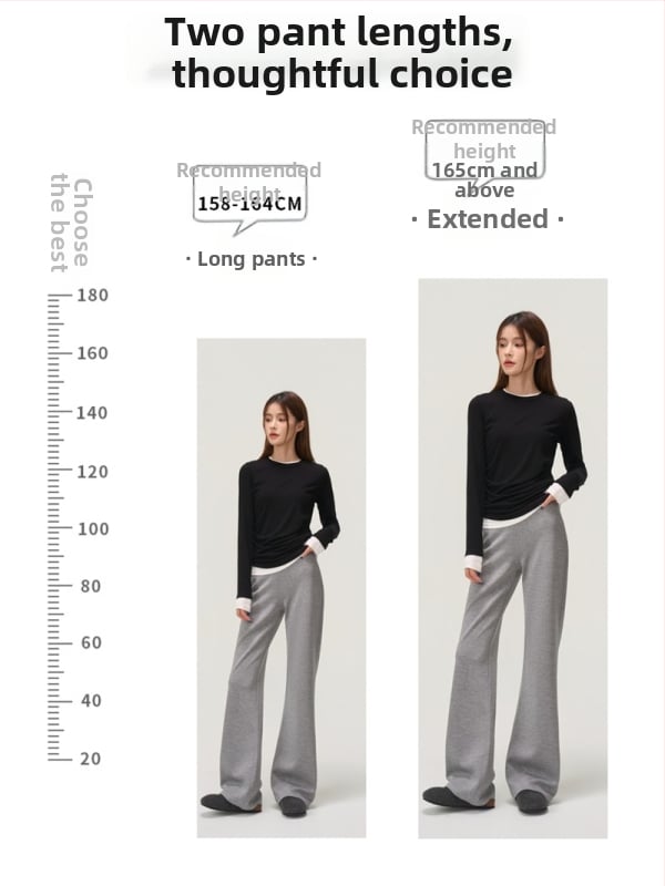 Παντελόνια φλάερ από μείγμα μόνταλ-πολυεστέρα, ψηλή μέση, ελαφρώς φαρδιά, casual παντελόνια με υψηλή ελαστικότητα