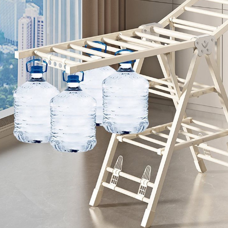 Подов сушилник за дрехи, мобилен, крилообразна форма, стоманена конструкция, сгъваем