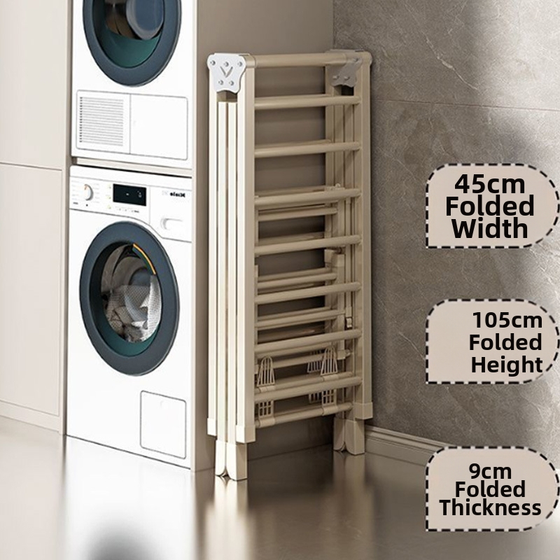 Podlahový vešiak na sušenie odevov, mobilný, krídlo tvar, uhlíková oceľ, skladací