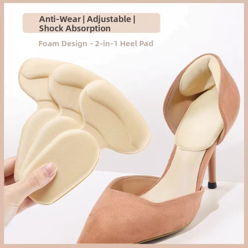 Dvojfunkčné päty podložky s penou, T-tvarované samolepiace, Jade Flower, pre všetky ročné obdobia, pre tenisky, kožené topánky a čižmy