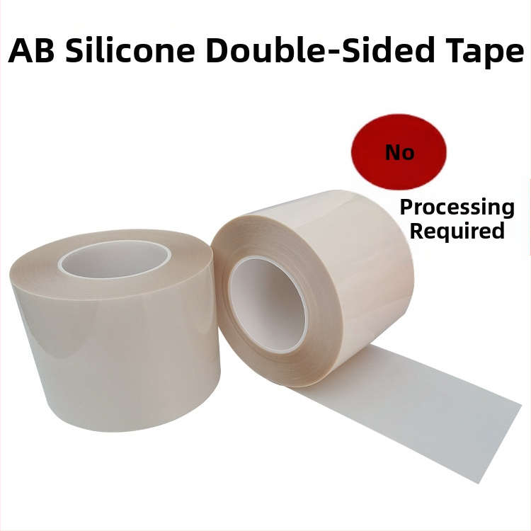 Bandă dublu adezivă din silicon pentru cauciuc de silicon, substrat PET, grosime 0.05/0.1/0.125 mm, -20°C până la 120°C