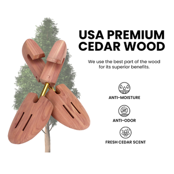 Extensor de pantofi din lemn, reglabil, pentru pantofi din piele, protecție a formei, anti-pliere și deodorare