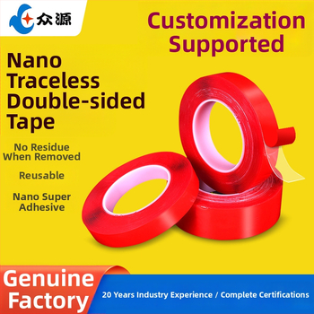 Nano kétoldalú ragasztó szalag, nagy átláthatóságú, hőálló 20–350°C, 1–2 mm vastagság, szilika-gél ragasztórendszerrel, kozmetikai dobozok zárásához