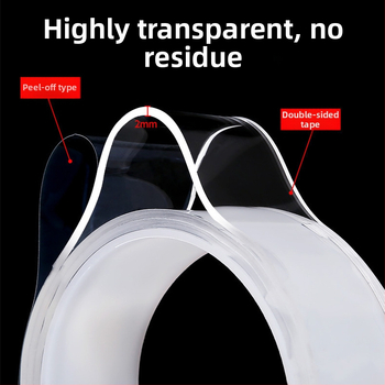 Nano kétoldalú ragasztó szalag, nagy átláthatóságú, hőálló 20–350°C, 1–2 mm vastagság, szilika-gél ragasztórendszerrel, kozmetikai dobozok zárásához