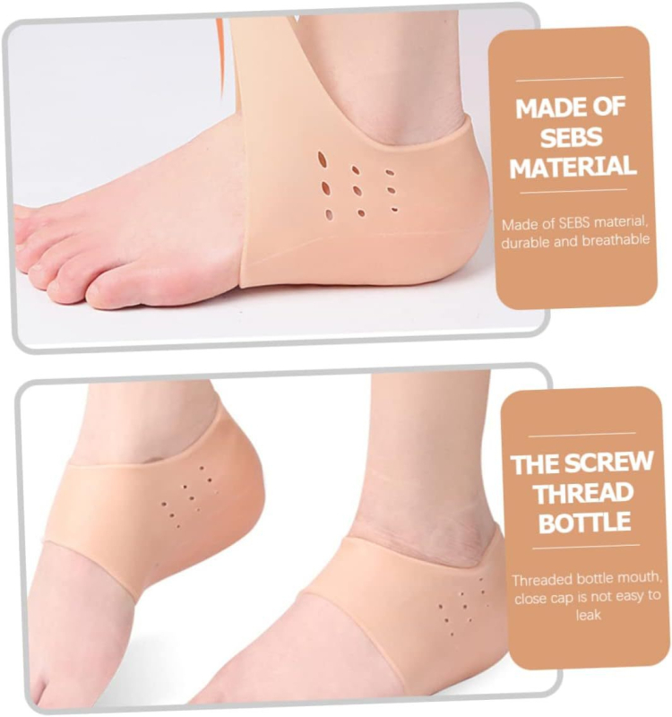 SEBS κάλυμμα φτέρνας – ενυδατικό, αντι-ραγμών, διαπνέον, για όλες τις εποχές, στυλ: κάλτσες, καθημερινή χρήση