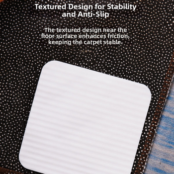 Лепящи стикери за килими – флокирана основа, водоустойчиво разлепващо лепило, дебелина 1,8 мм, термоустойчив памук като основен материал, за фиксация и антиподхлъзване на килими