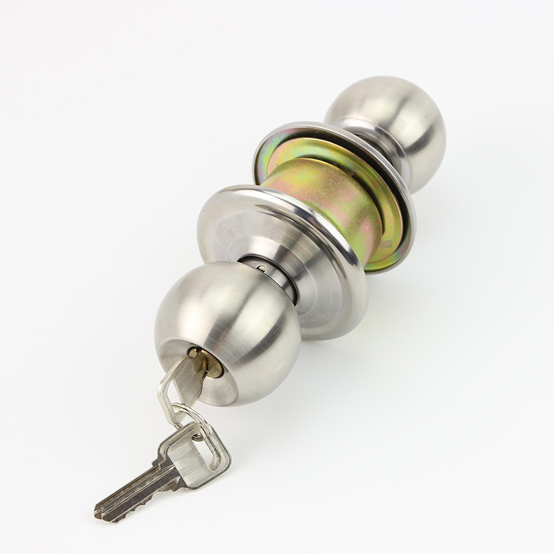 Kulcs nélküli belső ajtó gömb alakú zár, 304 rozsdamentes acél rézmaggal, modell 587/5831, fa ajtókhoz, fürdőszobához és szobákhoz, Le Youjia