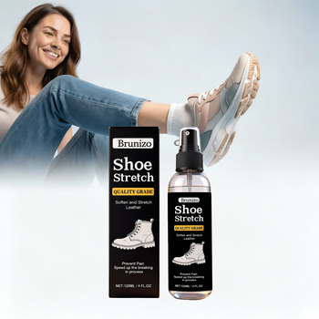 Brunizo σπρέι φροντίδας υποδημάτων, 120 ml, μαλακώνει και διατείνει υλικά πολλών τύπων, μη λεκιάζει, κουτί 104 τεμάχια