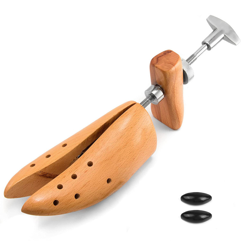 Otvarač cipela od bukova drveta – prilagodljiva širina, model: otvarač/kalup/expander, čvrsto drvo, pogodno za tenisice, kožne cipele, čizme