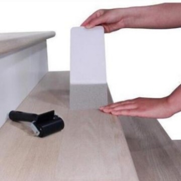 Etichetă anti-derapantă pentru scări - PEVA cauciuc, suprafață reliefată, impermeabilă, adeziv pe bază de ulei, 0,75 mm grosime, potrivită pentru toate suprafețele netede