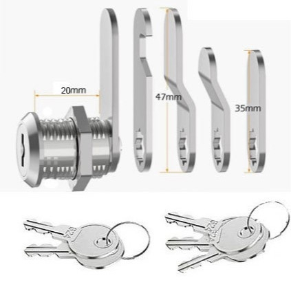 Încuietoare RV pentru dulap cu limbă rotativă, corp din aliaj de zinc, set de 5 piese cu 5 chei, model 103-16, Jia Yang