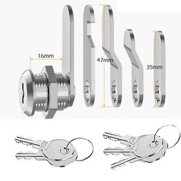 Încuietoare RV pentru dulap cu limbă rotativă, corp din aliaj de zinc, set de 5 piese cu 5 chei, model 103-16, Jia Yang