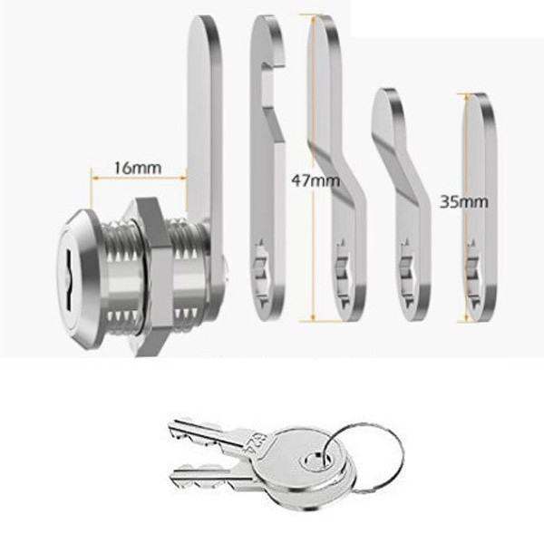 Încuietoare RV pentru dulap cu limbă rotativă, corp din aliaj de zinc, set de 5 piese cu 5 chei, model 103-16, Jia Yang