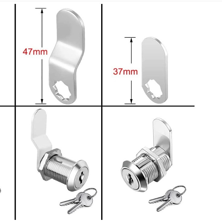 Încuietoare RV pentru dulap cu limbă rotativă, corp din aliaj de zinc, set de 5 piese cu 5 chei, model 103-16, Jia Yang