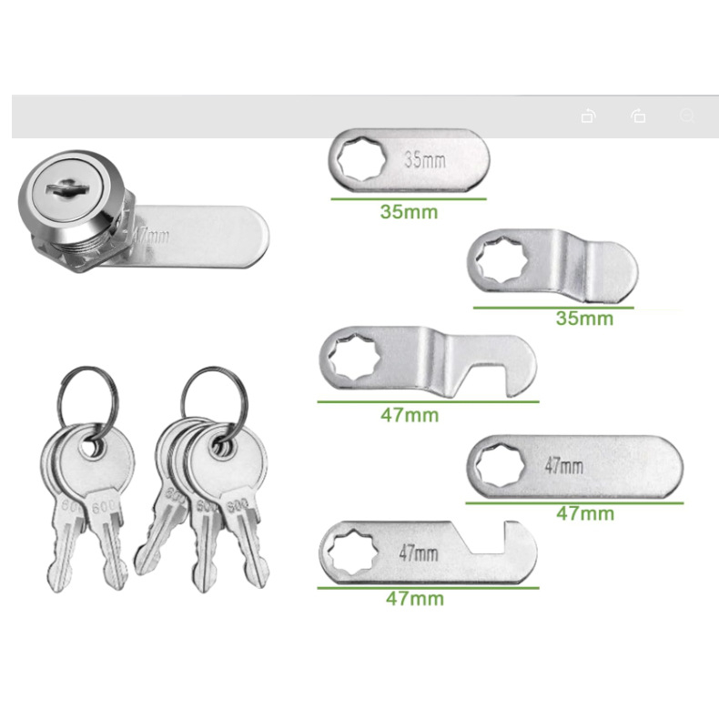 Încuietoare RV pentru dulap cu limbă rotativă, corp din aliaj de zinc, set de 5 piese cu 5 chei, model 103-16, Jia Yang