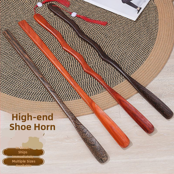 Hosszú fogantyújú fa cipőhorn idős és várandós nők számára, modern minimalist design (Anyag: chicken-wing wood; Termékkód: th01; Márka: Sandalwood gray; Kategória: Egyéb faipari termékek)