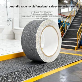 Crown Αντιολισθητική ταινία σκάλας — βάση PVC, πάχος 80 mesh, κόλλα υψηλής ιξώδους, προσαρμοζόμενη, για σκάλες και μπάνιο