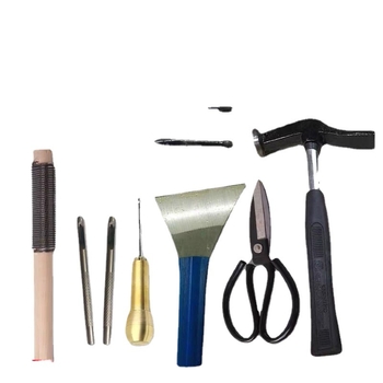 Set alata za popravak cipela – potpuni set s bakrenim awlom, kliještima, čekićem, drvenim pilnikom, škare