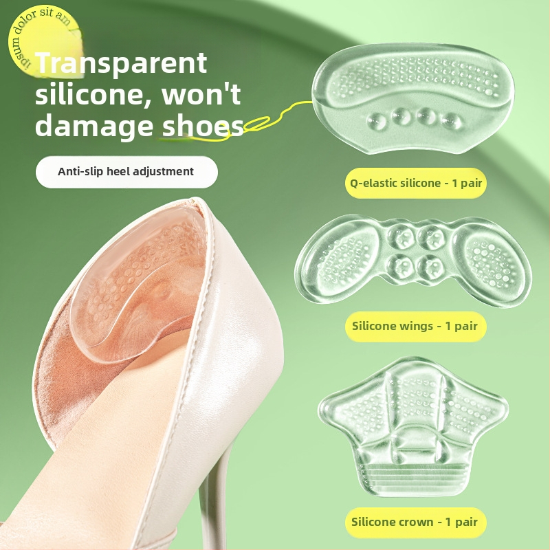 Silikónové priehľadné nálepky na päty – bez lepidla, model 7026, pre papuče, jeseň, každodenný voľný štýl