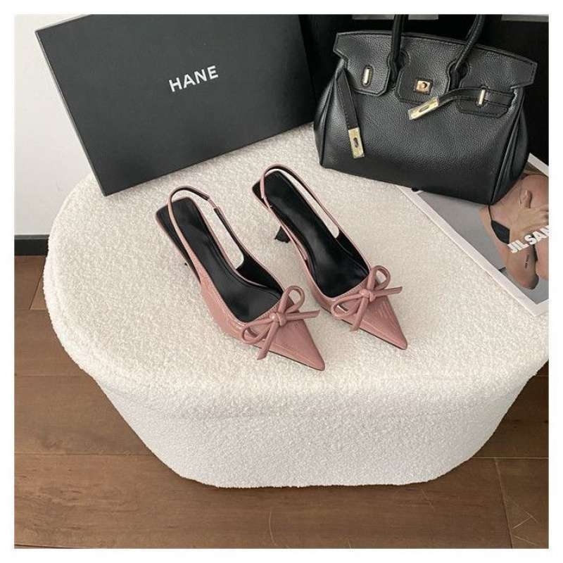 Ženske PU kožne cipele s oštrim nosom, korejskog stila, srednje visoka tanka peta, slip-on, gumena potplata