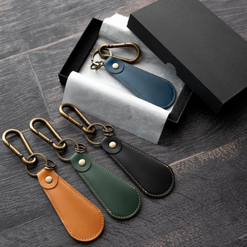 Shoehorn u japanskom stilu, minimalistički od PU kože s ključićem, unisex, za putovanja, zakrivljena drška