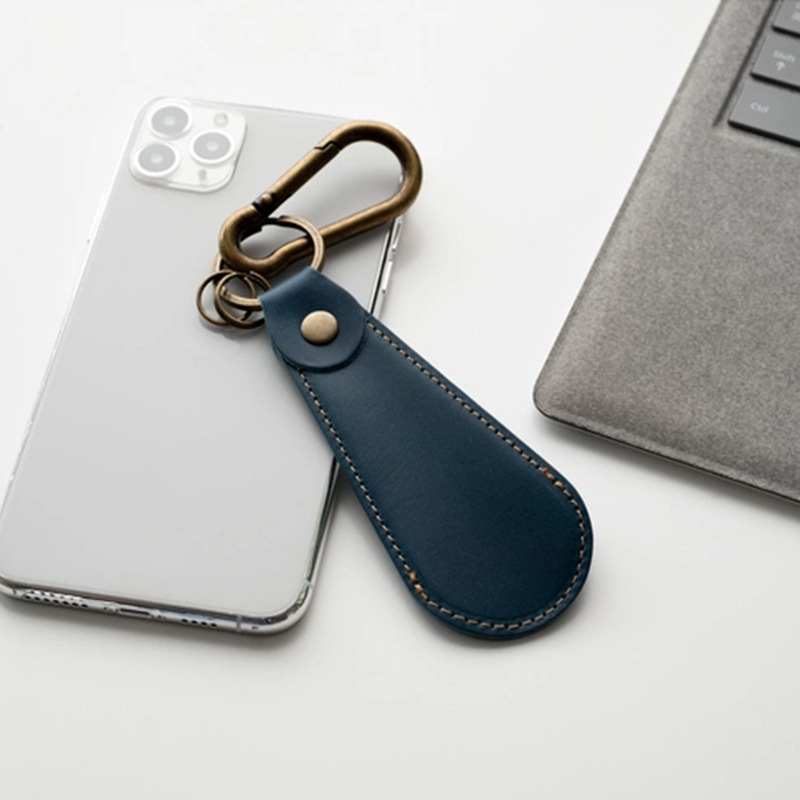 Shoehorn u japanskom stilu, minimalistički od PU kože s ključićem, unisex, za putovanja, zakrivljena drška