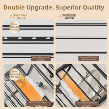 Sklopný podlahový stojan na sušenie odevov, krídlový tvar, kovový, mobilný, model JGFR-K2