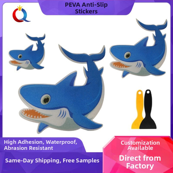 PEVA kúpeľňová samolepiaca protišmyková nálepka s motívom žralčieho štrku, pre hladké povrchy, 0,8 mm hrúbka