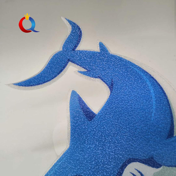 PEVA μπάνιου αυτοκόλλητο αντιολισθητικό, σχέδιο καρχαρία με χαλίκι, αυτοκόλλητο για λεία επιφάνειες, 0,8 мм πάχος, φιλικό προς το δέρμα