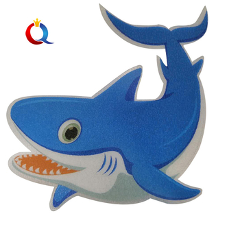 PEVA μπάνιου αυτοκόλλητο αντιολισθητικό, σχέδιο καρχαρία με χαλίκι, αυτοκόλλητο για λεία επιφάνειες, 0,8 мм πάχος, φιλικό προς το δέρμα