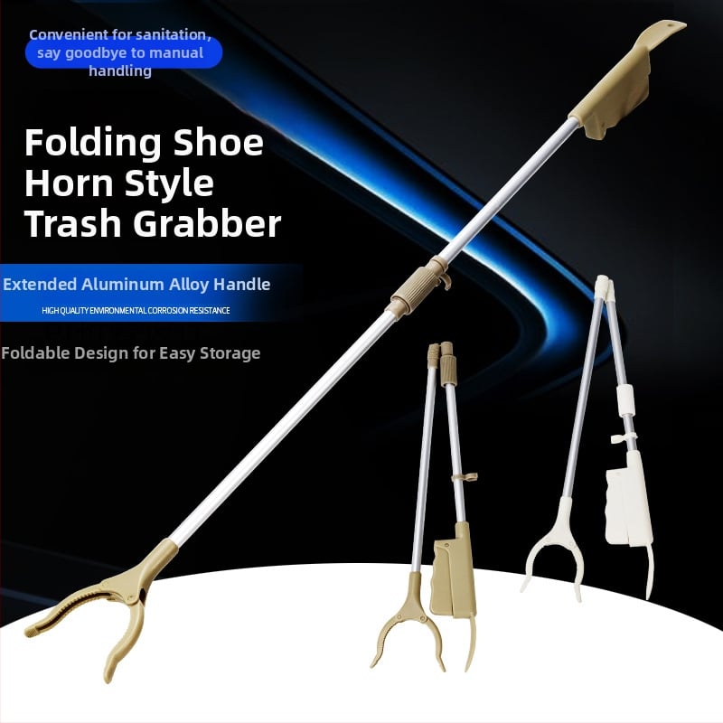 Višenamjenski alat s dugom ručkom za cipele i klipsu za otpadke (materijal: metal + plastika; težina: 0,14 kg; oblik: klips za otpadke; nije prilagodljiv)