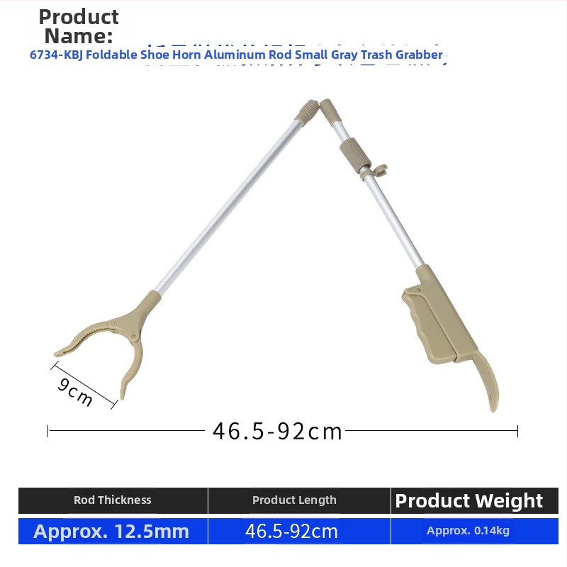 Višenamjenski alat s dugom ručkom za cipele i klipsu za otpadke (materijal: metal + plastika; težina: 0,14 kg; oblik: klips za otpadke; nije prilagodljiv)