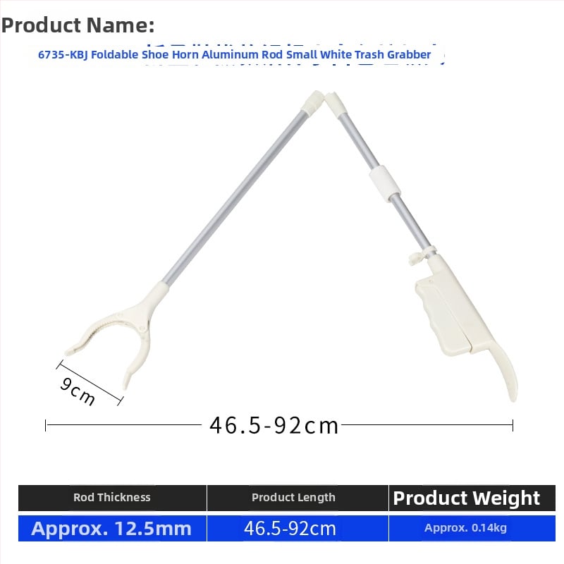 Višenamjenski alat s dugom ručkom za cipele i klipsu za otpadke (materijal: metal + plastika; težina: 0,14 kg; oblik: klips za otpadke; nije prilagodljiv)