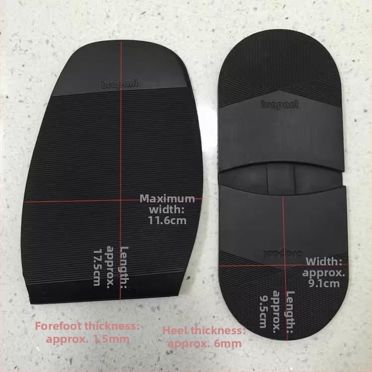 Gumená podložka na pätu a ochranný film na podrážku — odolná voči opotrebeniu, protišmyková, tichá