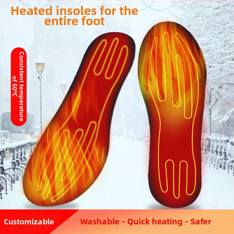 Unisex USB napájaná vyhrievaná vložka do topánok na zimu, samoohrevná elektrická vložka s jemnou zamatovou vrchnou úpravou