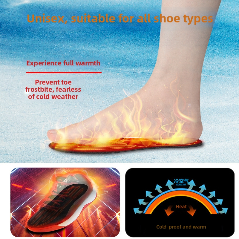 Unisex USB napájaná vyhrievaná vložka do topánok na zimu, samoohrevná elektrická vložka s jemnou zamatovou vrchnou úpravou