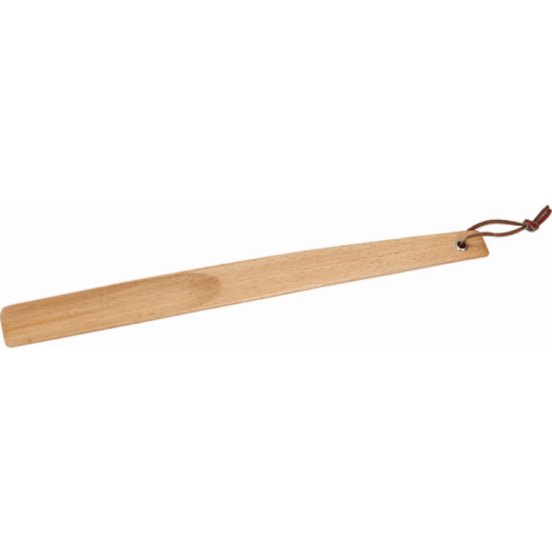 Drveni shoehorn s dugim držalom, Leamu brend, pogodan za hotelski logo