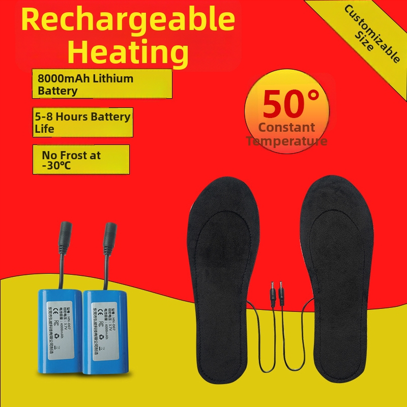 USB vyhrievané vložky s nastaviteľnou teplotou – unisex, EVA podrážka, vrchný velúr materiál, moderný a jednoduchý dizajn