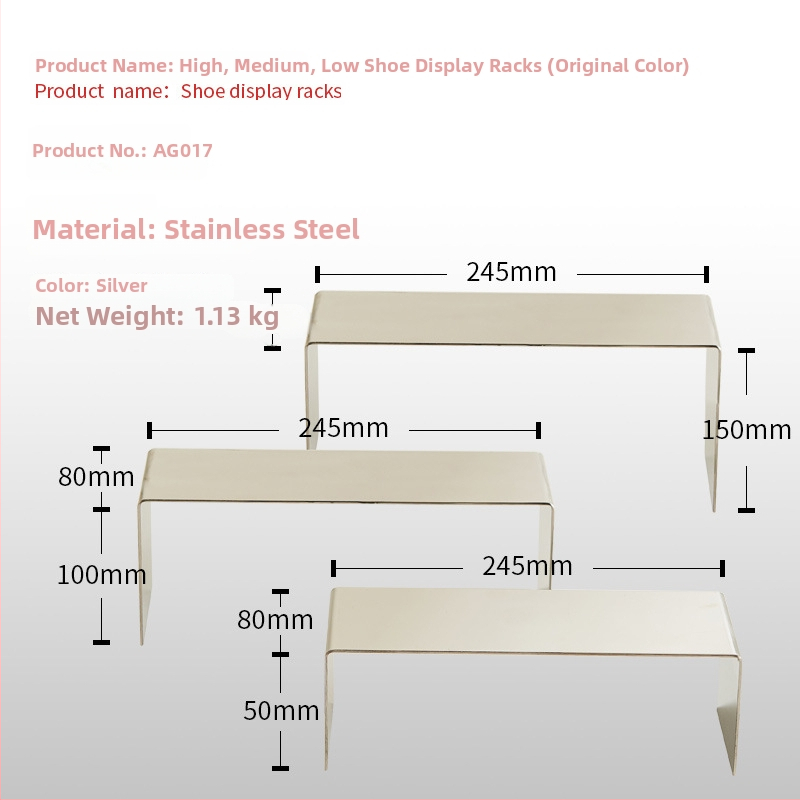 Nerezový stojan na topánky – vitrína na topánky, prémiová kvalita, autorizované súkromné značky, leto 2020