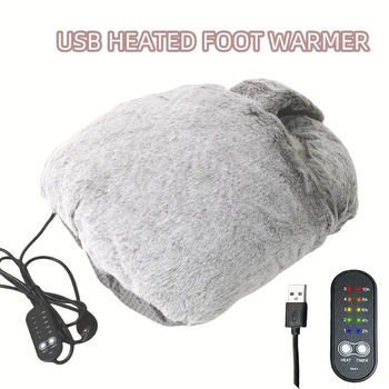 USB napajane grijane uloške za žene s plišastim gornjim dijelom i gumom na tabanici