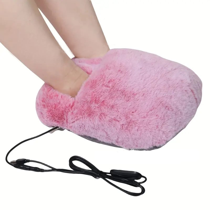 USB napajane grijane uloške za žene s plišastim gornjim dijelom i gumom na tabanici