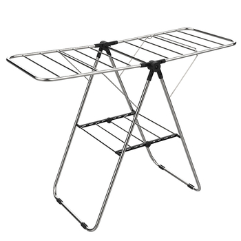 Подов сушилник от неръждаема стомана с форма на крило, мобилен, сгъваем, без монтаж