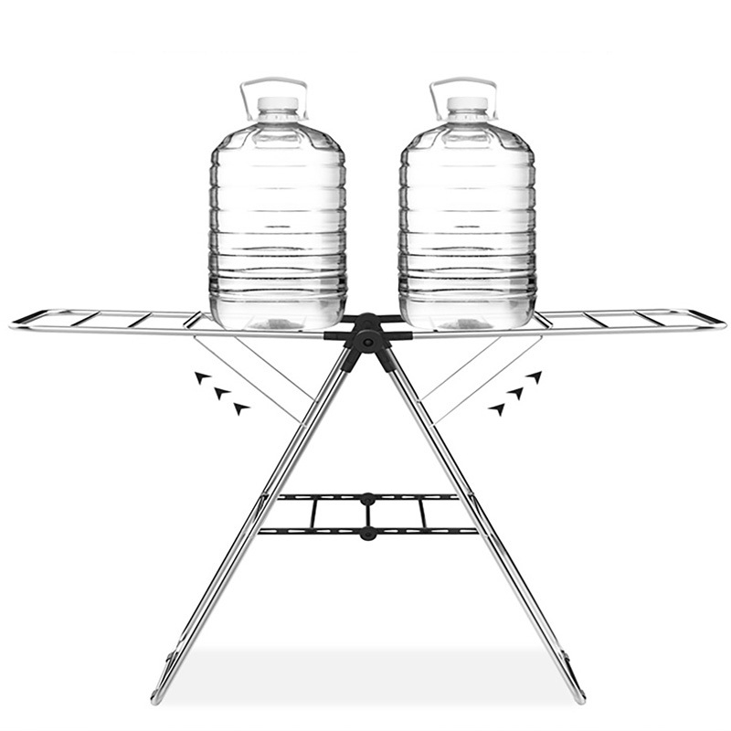 Подов сушилник от неръждаема стомана с форма на крило, мобилен, сгъваем, без монтаж