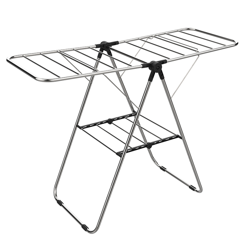 Подов сушилник от неръждаема стомана с форма на крило, мобилен, сгъваем, без монтаж